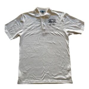 Port Authority Corvettes So Cal Automotive White Polo Shirt Men's M 65/35 Knit